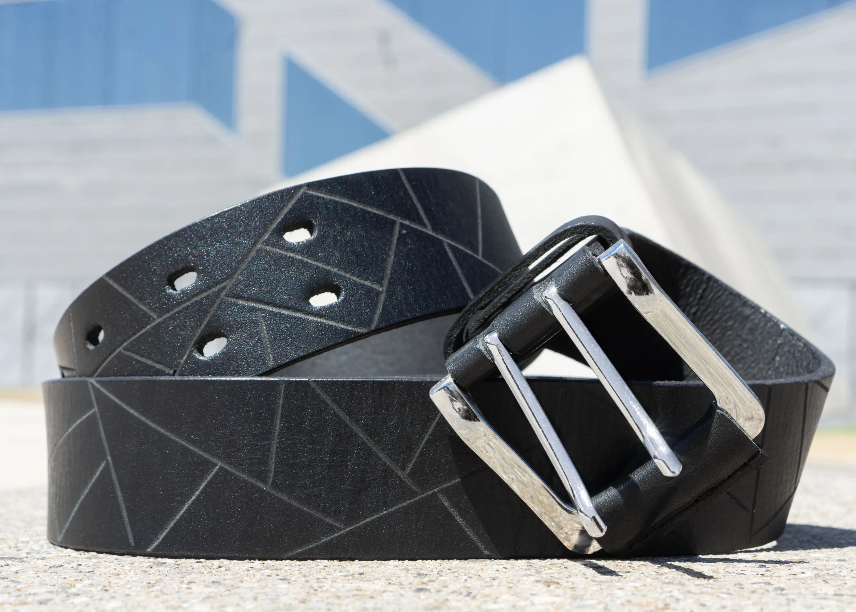 Black Leather Belt | Men’s Designer Belt "Graphic"