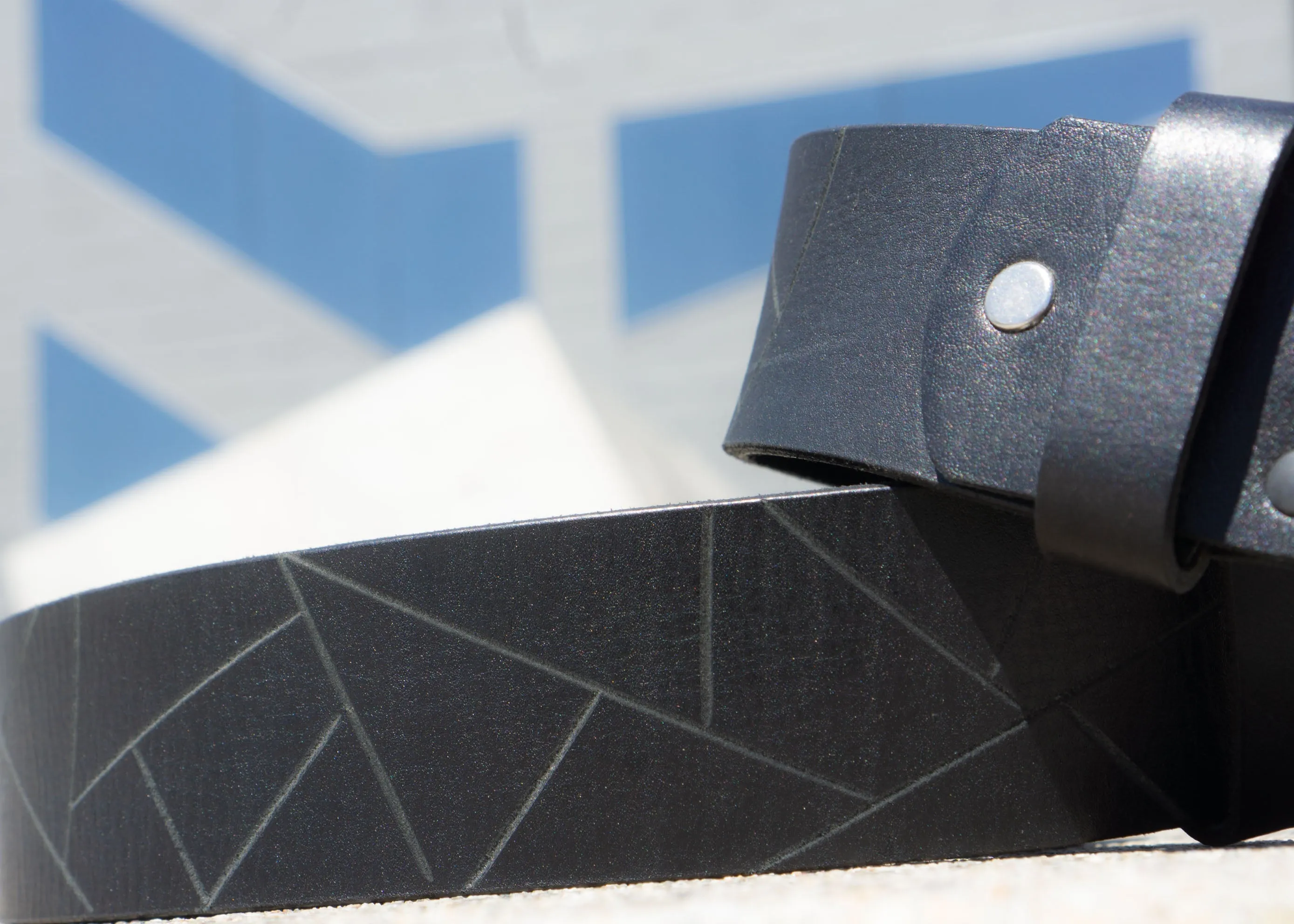Black Leather Belt | Men’s Designer Belt "Graphic"