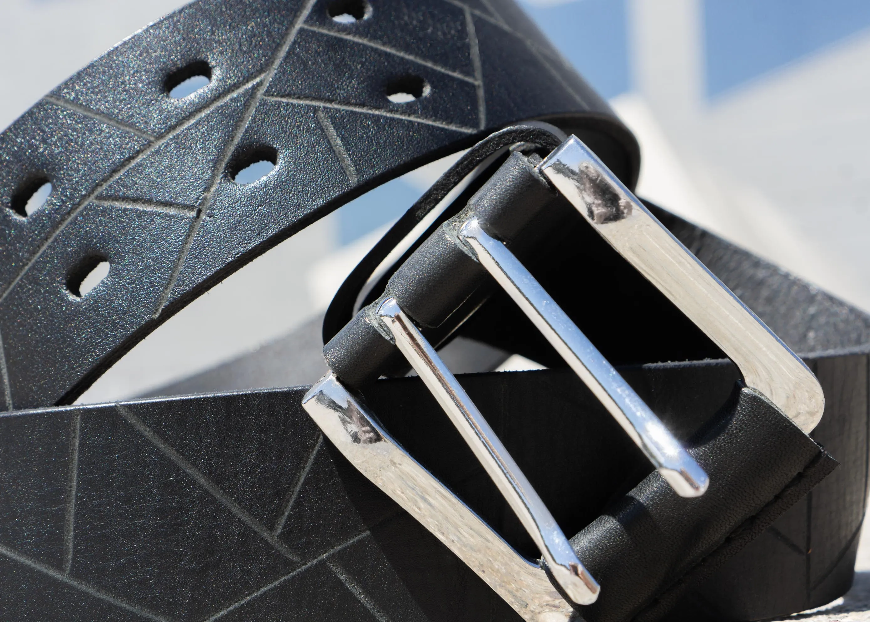 Black Leather Belt | Men’s Designer Belt "Graphic"
