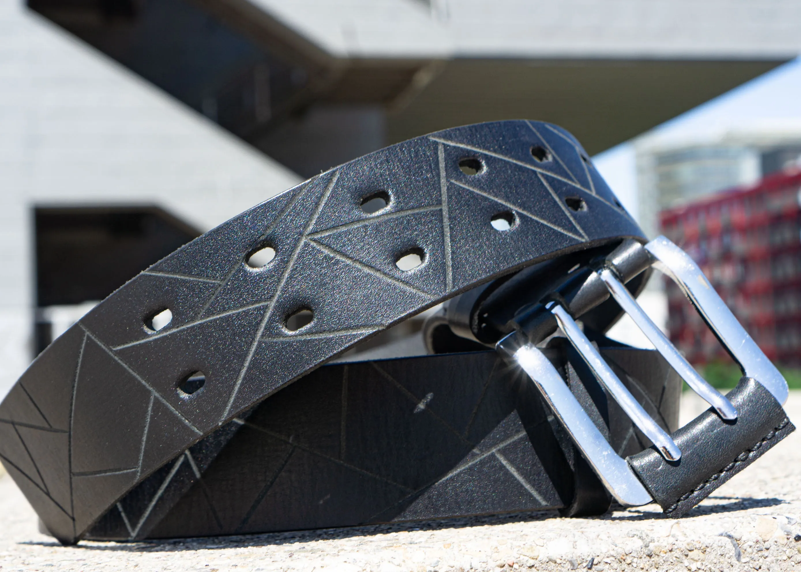 Black Leather Belt | Men’s Designer Belt "Graphic"