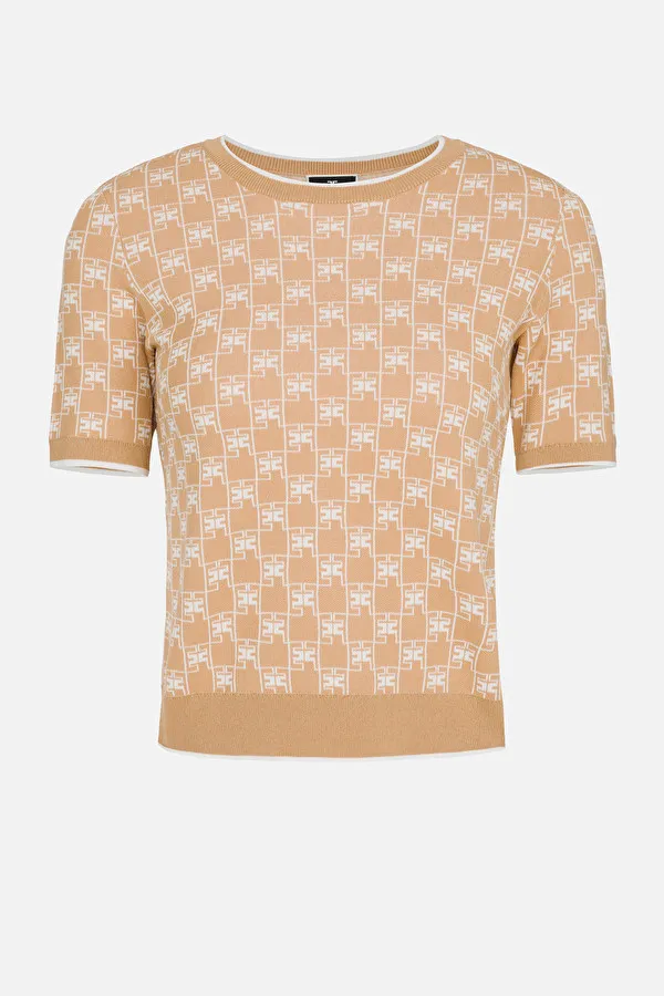 ELISABETTA FRANCHI Maglia tricot a maniche corte