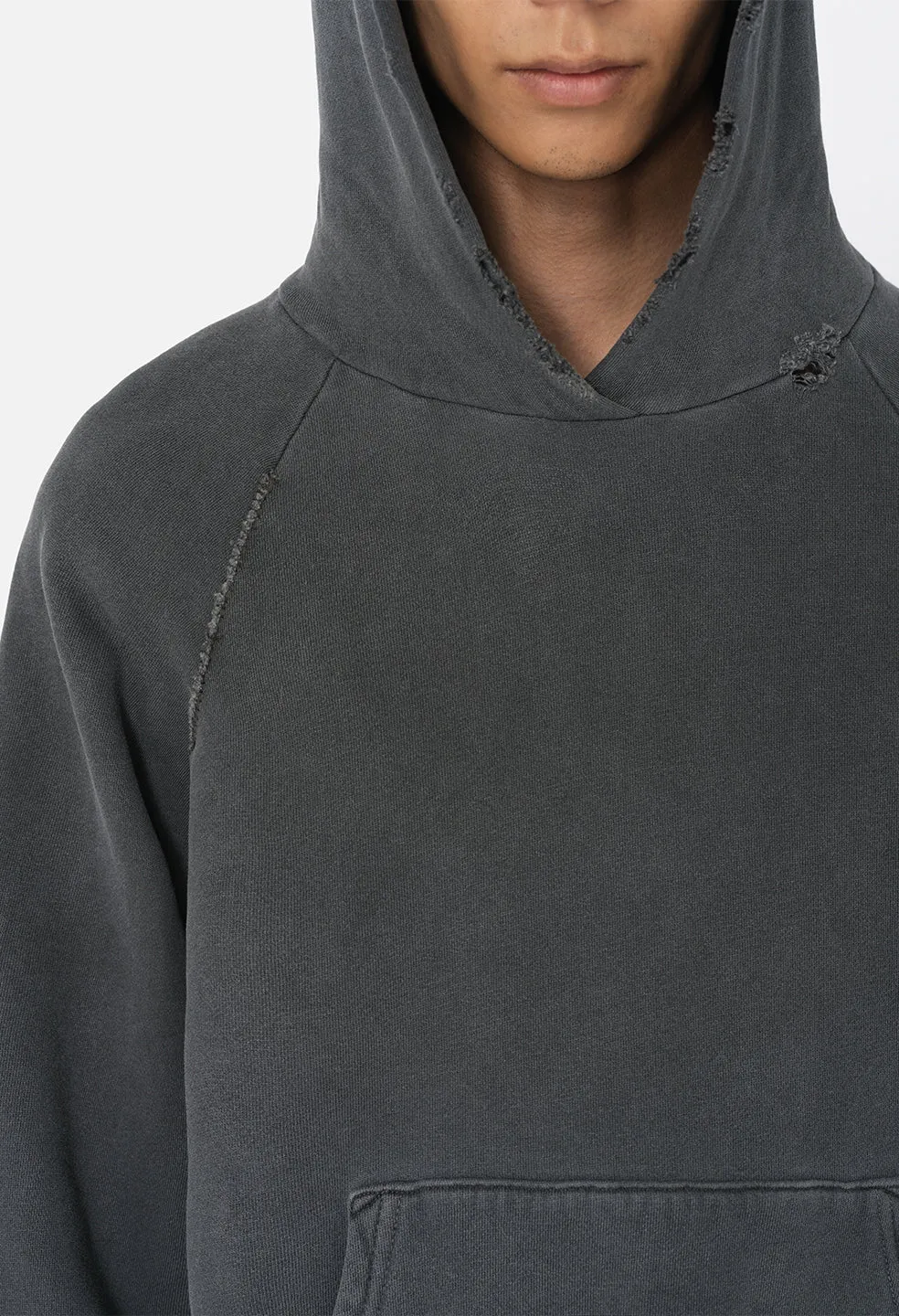 Folsom Cropped Raglan Hoodie / Vintage Black
