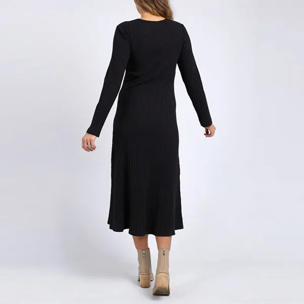 Huntleigh Rib Dress - Black