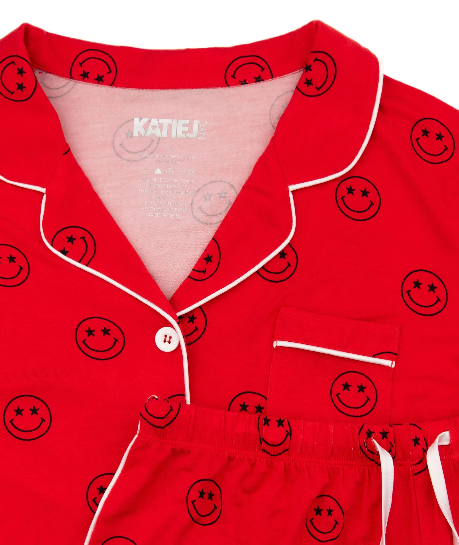 Katie J NYC Juniors Lynn Smileys Shorts PJ Set