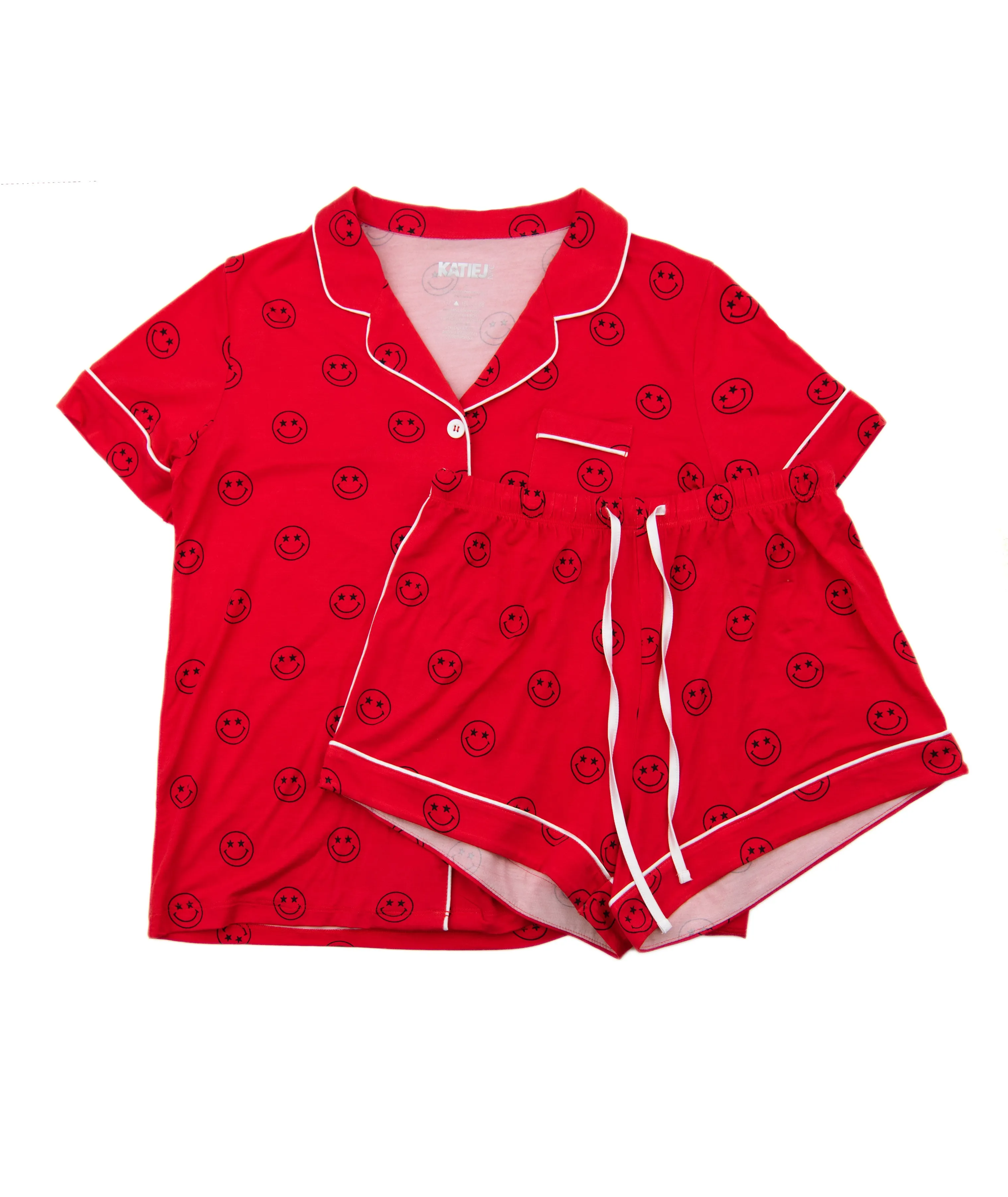 Katie J NYC Juniors Lynn Smileys Shorts PJ Set