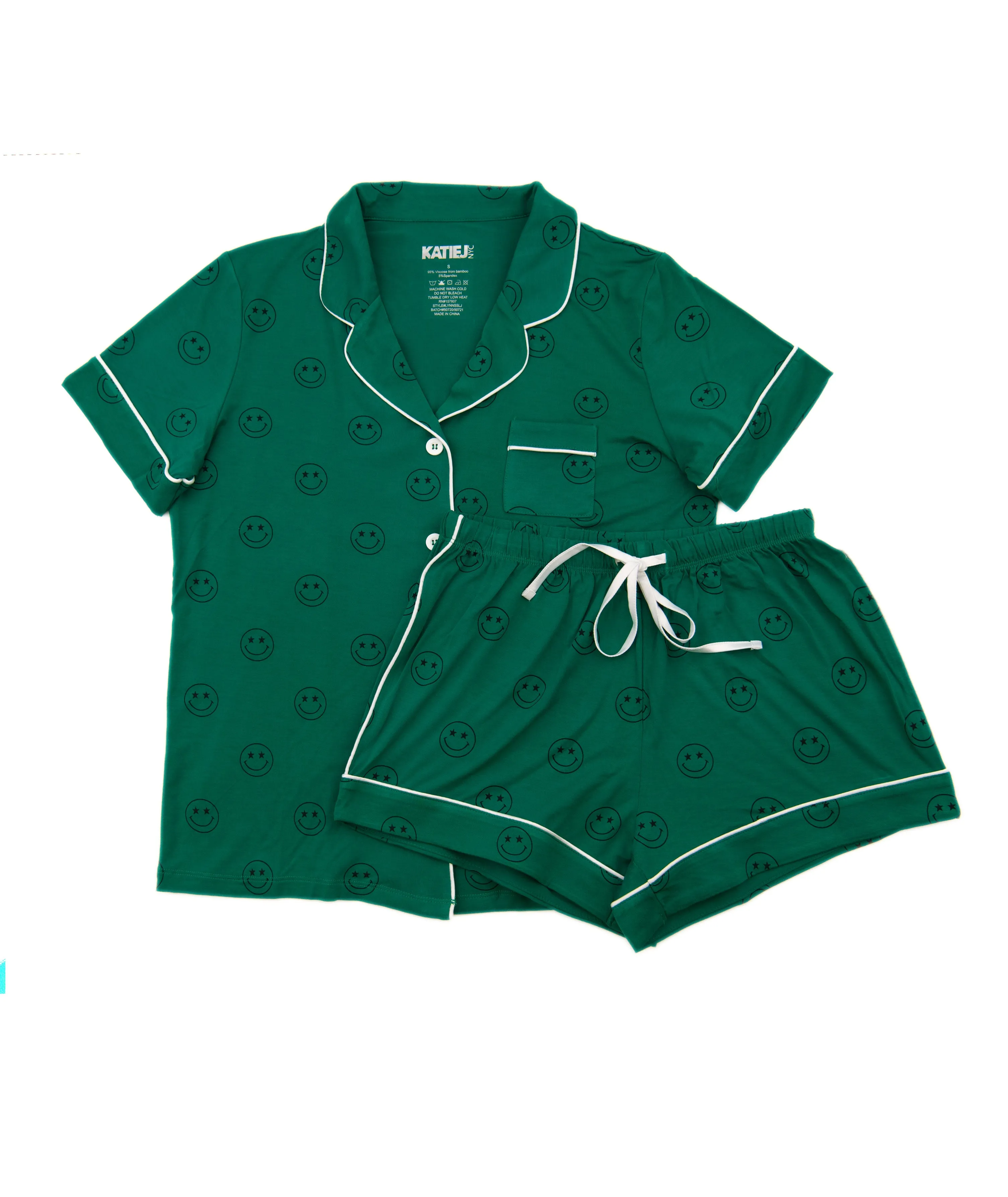 Katie J NYC Juniors Lynn Smileys Shorts PJ Set