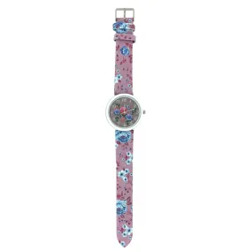 Pink Floral Ladies Jewelry Watch