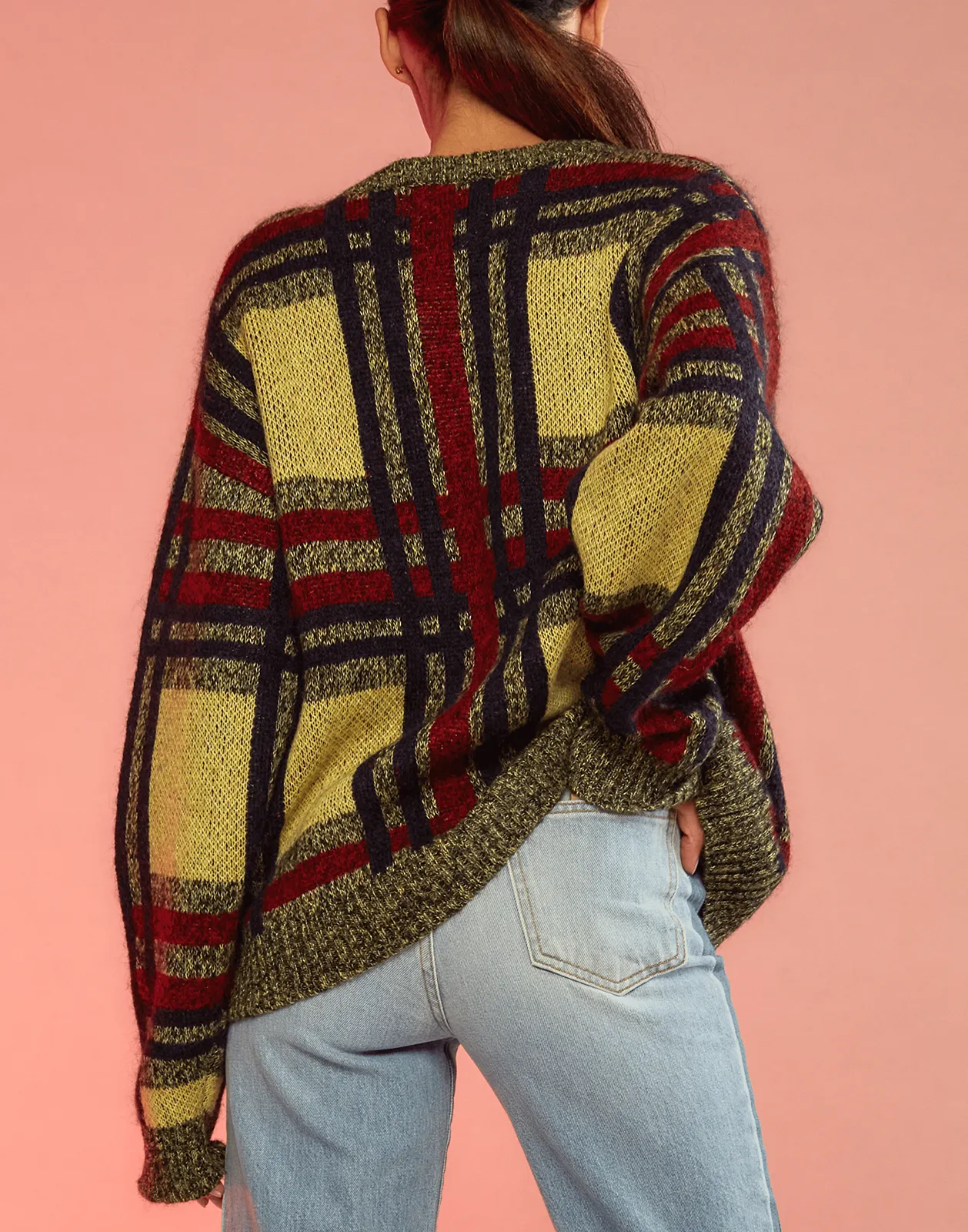 Plaid Mohair Sweater