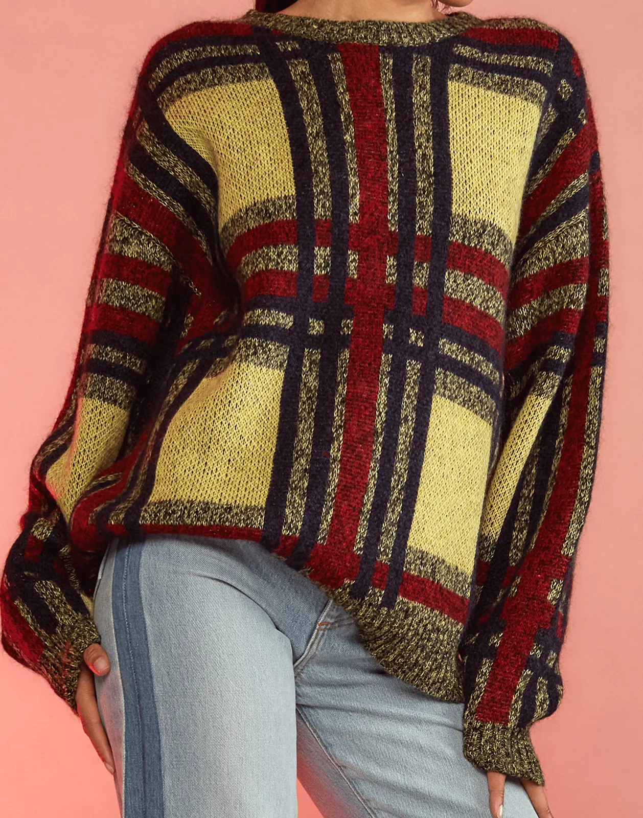 Plaid Mohair Sweater