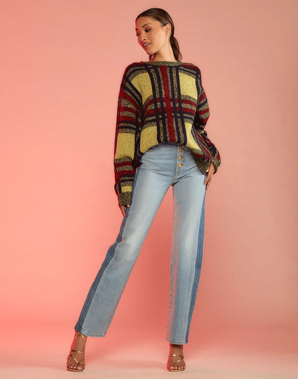 Plaid Mohair Sweater