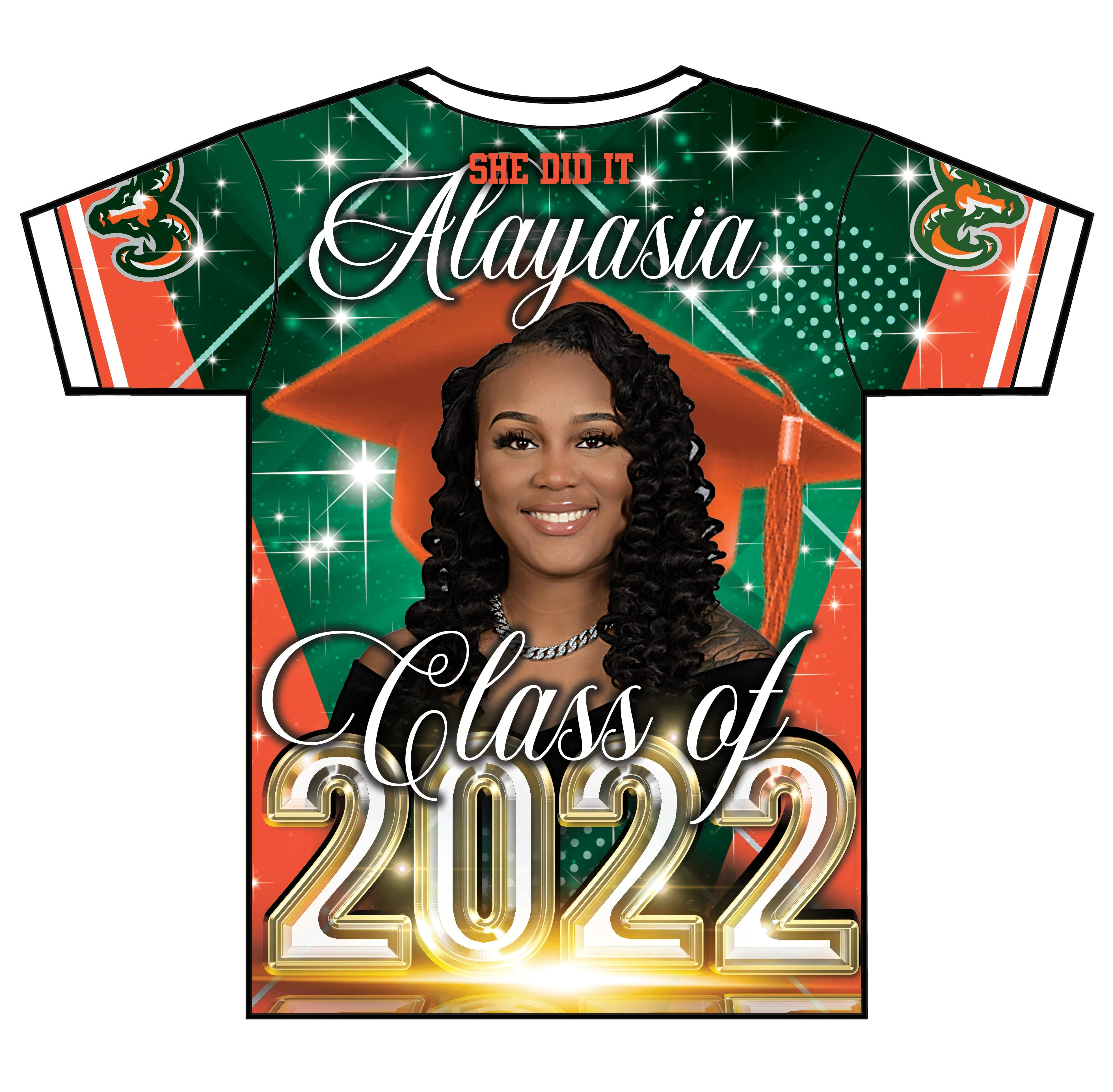 "Alayasia" Custom Designed Graduation 3D shirt