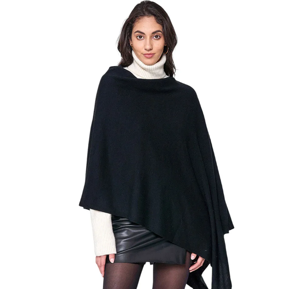 Solid Scarf Poncho