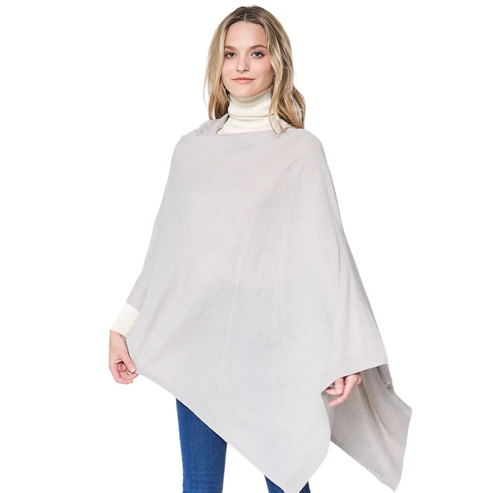 Solid Scarf Poncho