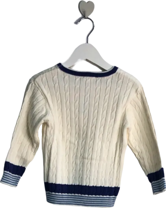 Tutto Piccolo White Cable Knit Jumper UK 2Y