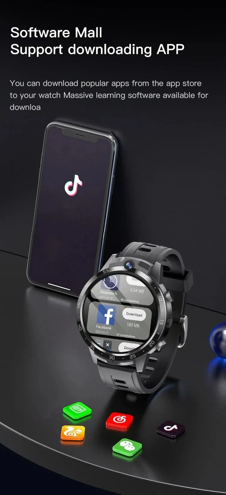 VALDUS 4G Android Phone Smart Watch X600S GPS WIFI One Click SOS Health Measurement Womens Mens X600S Round Smartwatch